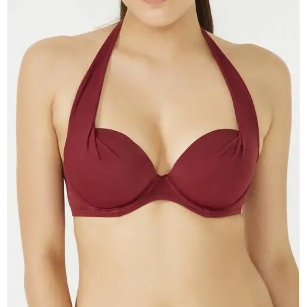 H&M Maroon Halter Bikini Top